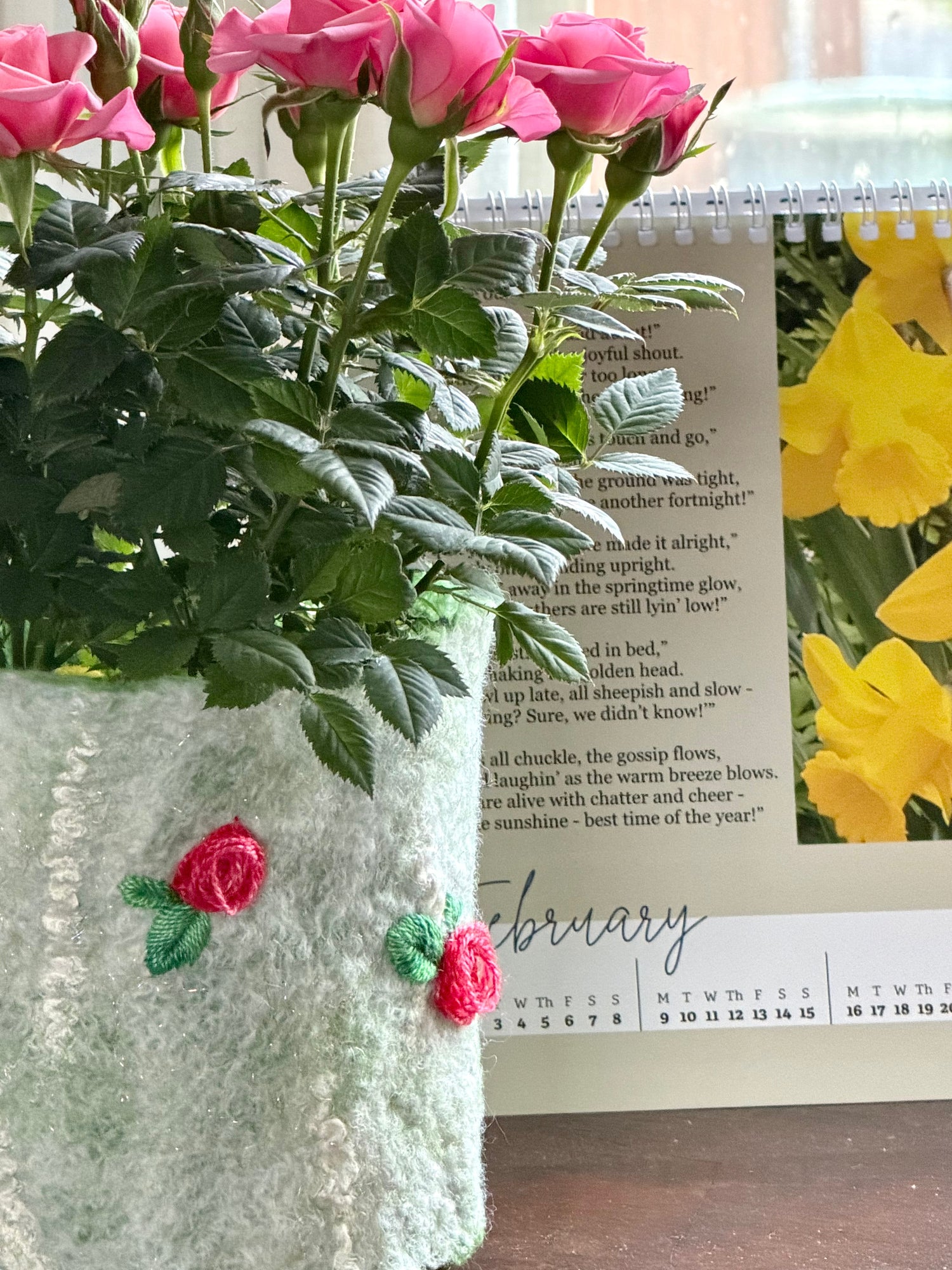 Hand-felted plant wraps