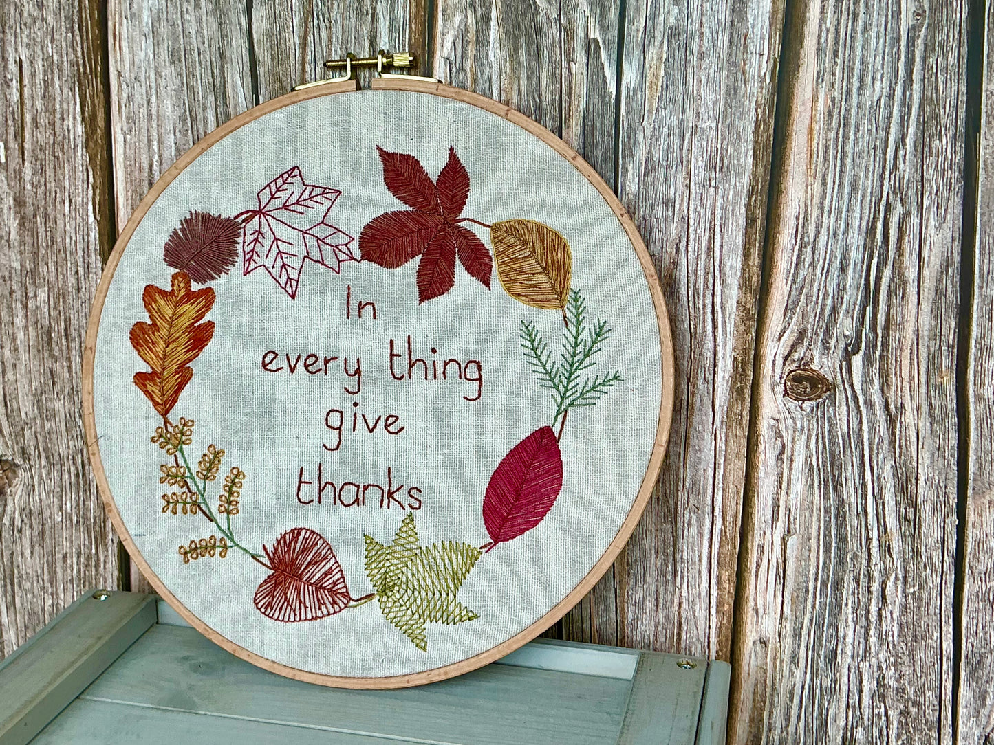 Grateful heart embroidery kit